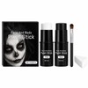 Halloween Make-Up Set Black White Theatre Makeup Sticks with Sponge