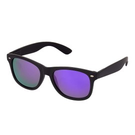 Ultra Unisex UV400 Classic Style Sunglasses Mens Womens - Lightweight Glasses with Flexible Comfort Fit Spring Hinges, Maximum Sun Protection - Polycarbonate Lens - Black with Purple Dawn