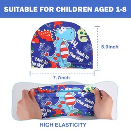 2-Pack Kids Swimming Caps – Cute Cartoon Swim Caps for Boys & Girls, Soft Elastic Polyester, Comfortable for Pool, Swim Lessons & Beach