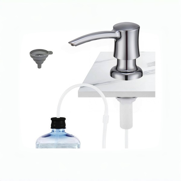 Chrome Soap Dispenser for Kitchen Sink, Built in Sink Soap