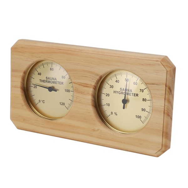 Golden Wooden Frame Sauna Thermometer Hygrometer 2 in 1 Sauna
