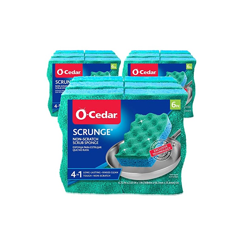 O-Cedar Multi-Use Scrunge Scrubber Sponge (Pack of 24)