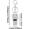Whistle Keyring High Grade Rhinestone Crystal Pendant Key Chain Gift(Silver)