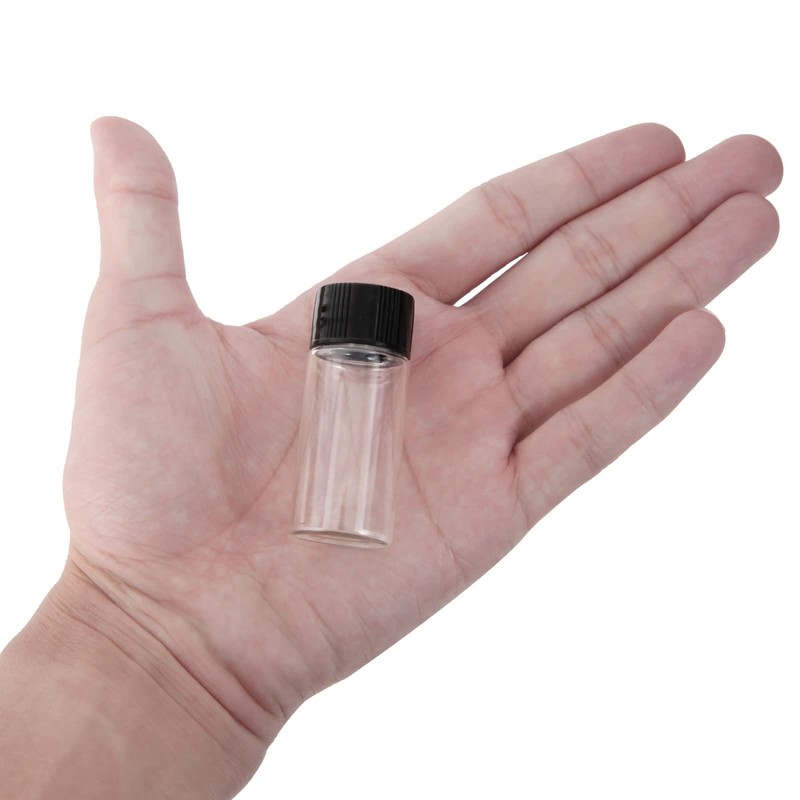 Cadbibe 10ml Clear Glass Vials with Screw Caps and Plastic
