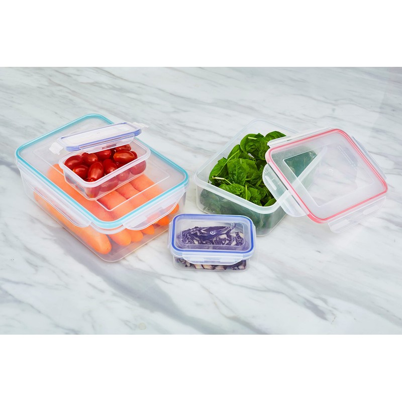 Premier Housewares Rectangular Food Storage Containers with Lids, Set of