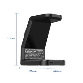 15W 3-in-1 Charging Station Magnetic Wireless Charging Stand Fast Charging Dock Compatible with AriPods/ Watch/iPhone14 13 12