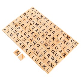 FONGKNOX 100 Stück Holz-Buchstabensteine, Scrabble-Buchstaben aus Holz, A-Z, Großbuchstaben, Kleinbuchstaben, Holzsteine, Buchstaben zum Basteln, DIY, pädagogische Holzdekoration