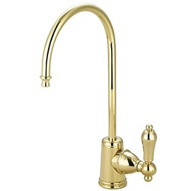 Kingston Brass Gourmetier KS7192AL Restoration Single Handle Water Filtration Faucet, Polished Brass, 6-Inch spout reach
