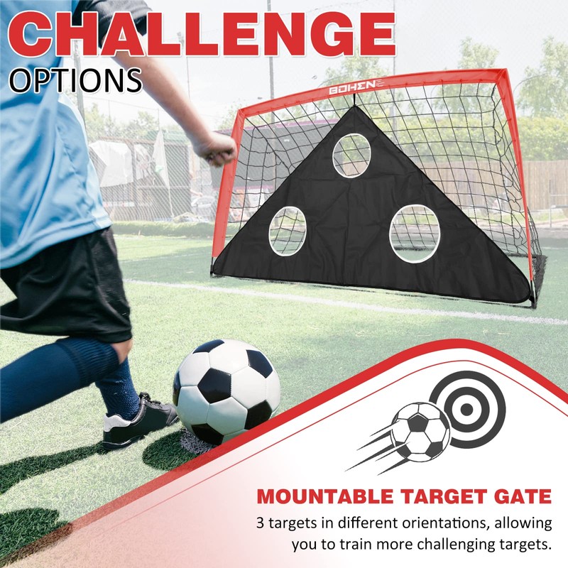 BOHEN 6x4FT Portable Soccer Goal for Kids Backyard with Carry