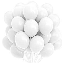 QRabbit 100 Pack 12" White Party Balloons, Premium Quality Strong Latex Ideal for Helium or Air Use for Wedding Birthday Graduation Festival Anniversary Party Event Decoration