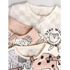 NEXT Embroidered Baby Pyjamas 3 Pack, Brown/Cream