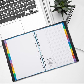 Folder Index A4 Coloured 12-Piece Dividers for Folders Numbered 1-12 Multi-Purpose Index Dividers Extra Wide PVC Dividers for Organising (Set of 5)