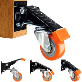 BZOLIHEU Retractable Workbench Casters Set of 4 Heavy Duty 700lbs, 2.5" Side Mount Swivel Caster Wheels for Bench Work Table Desk Cabinet Lifting & Lowering