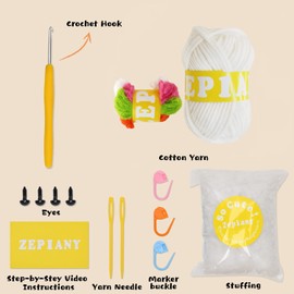 Crochet Kits for Beginners - All-in-One Stuffed Animal Knitting Sets - Step-by-Step Video Tutorials DIY, Rabbit&Carrot Crochet Kits