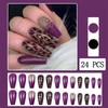 Purple Glitter Gradient Press on Nails Long Coffin with Sparkly
