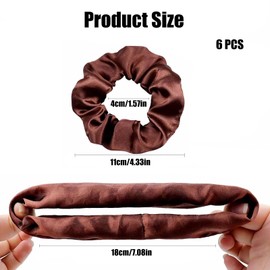 dinghaole 6 Pcs Hair Scrunchies, Silk Satin Scrunchies Elastic Hair Bands Set, Skinny Hair Bands, Silk Satin Hair Ties,Hair Ties Ropes Hair Accessories for Women Girls Teens (Multicolour)
