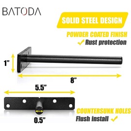 BATODA - 8" Floating Shelf Bracket Heavy Duty (16 pcs)–Solid Steel Blind Shelf Supports - Hidden Brackets for Floating Wood Shelves - Blind Shelf Support Shelving Mounting Hardware Included (Pack 16)