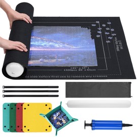 Navaris Puzzle Mat - Non-Slip Puzzle Mat for 1000-2000 Pieces - Includes 6 Coloured Sorting Trays - Puzzle Mat 1000 Pieces - Puzzle Storage Accessories