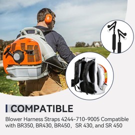 Blower Harness Straps 4244-710-9005 (Set of 2) – Compatible with BR350, BR430, BR450 Backpack Leaf Blowers – Fits Left or Right Side (2)