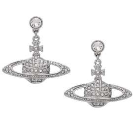 Saturn Planet Earrings for Women, Diamond Accent Dangle Earrings, Hypoallergenic Needles Post Jewelry, Anniversary Birthday Valentine's Gift for Her, Mother Wife Daughter Gift（Silvery）