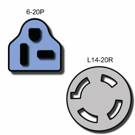 Iron Box NEMA 6-20P to L14-20R Plug Adapter - 20A/250V, 12 AWG - Iron Box # IBX-5178 - 10 ft