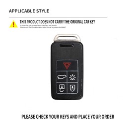 Ysbxitu Key Fob Cover With Keychain 5 Buttons Fit for S40 S60 S80 S90 S60L XC60 XC70 XC90 V40 V60 Zinc Alloy Remote Keyless Key Case Key Sleeve Key Fob Case Protection Shell-A Brown