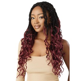 Outre X-Pression - Twisted Up - Boho Tropical Bouncy Locs 20” 3X (JET BLACK 1)