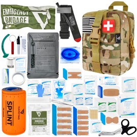 CareTac Advanced First Aid Trauma Kit with CAT Gen-7 Tourniquet – Tactical IFAK for Camping & Travel – Includes Chest Seal, Israeli Bandage, Splint, CPR Mask – Bleed Control, Gunshot, Burns & Cuts