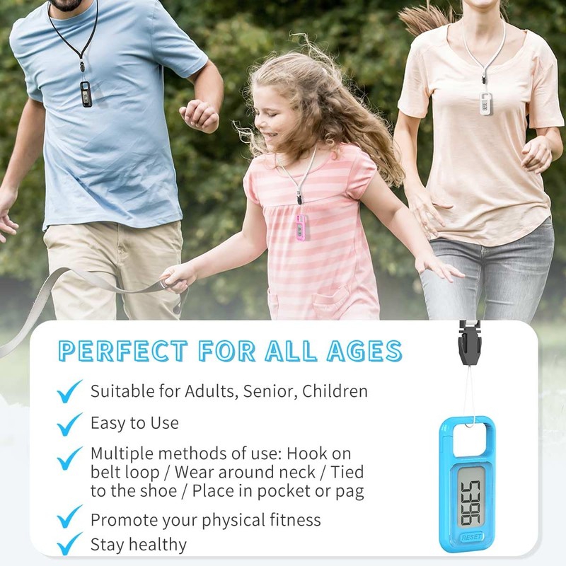 Simple Walking 3D Pedometer, Portable Carabiner Step Counter, Steps Tracker