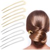 YXL 6Pcs French Hair Pins, U-Shaped Large Hair Pins, French