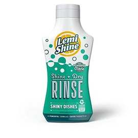 Lemi Shine 8.45 Oz. Shine + Dry Rinse, Natural Rinse Aid, Powered by 100% Natural Citric Extracts for Spotless + Shiny Dry Dishes Even in Hard Water