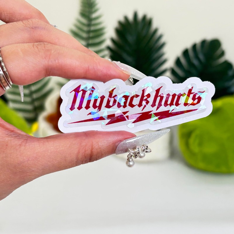 3Pcs My Back Hurts Sticker, My Back Hurt Bumper Stickers,