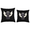 Cute Comic Cartoon Poodle Dog with Wings Design Throw Pillow