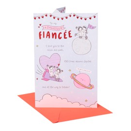 UK Greetings Valentine's Day Card for Fiancée - Cute Sketch Design