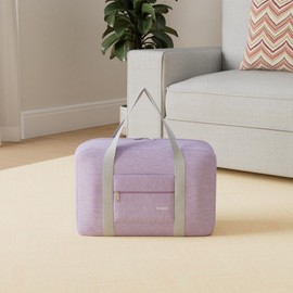 For Spirit Airlines Foldable Travel Duffel Bag Tote Carry on Luggage Sport Duffle Weekender Overnight for Women and Men (1112-Thick Series Light Purple)