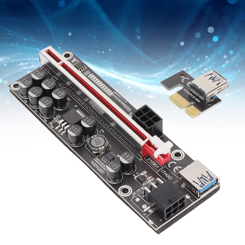 PCIE Riser 1x to 16x Adapter 10 Capacitor Riser Adapter