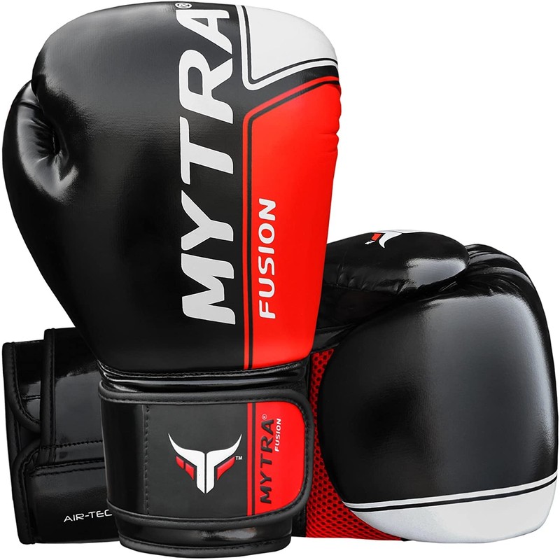 Mytra Fusion Boxing Gloves Air Tech SL-6 Training Gloves (Black/Red,
