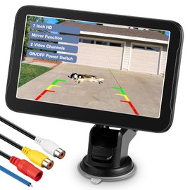 Backup Camera Monitor Only - 7 Inch HD Image Back up Camera Screen for Cars Trucks SUVs Vans RVs Trailers Campers, Dashboard/Windshield Installation, 12V/24V, Camera Not Included (7 Inch)