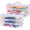 POHOVE 2 x 3 Tier Clear Plastic Storage Box with