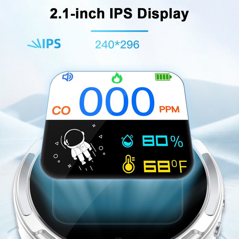 2.1-inch Display Detector Portable Carbon Monoxide Tester Multifunctional Temperature and