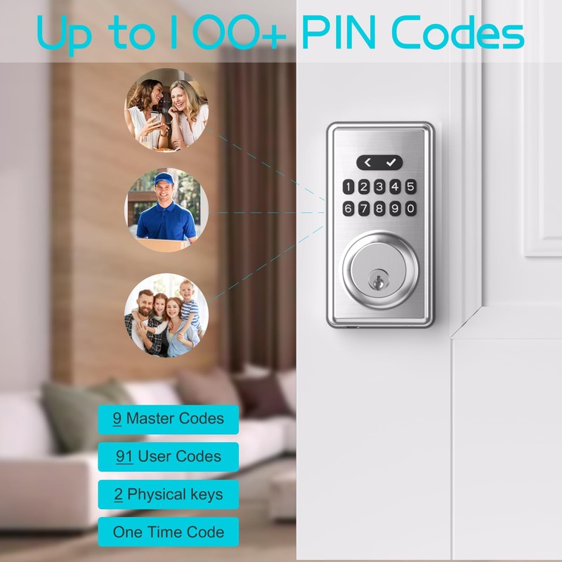 IBLOG Smart Lock Keyless Entry Door Lock – 6-Digit Anti-Peek
