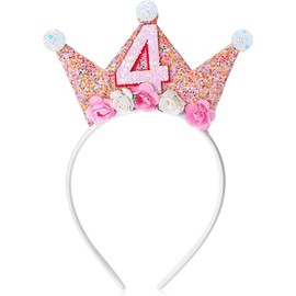 Rixotix Princess Birthday Crown Headbands for Girls Ages 2-6 - Toddler Birthday Crown