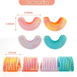 Qoyapow 4Pcs Retractable Burger Fixed Box Adjustable Hamburger Holders Reusable Washable Retractable Hamburger Clip Silicone Rack Holder Burger Box for Burger Lovers Adults and Children