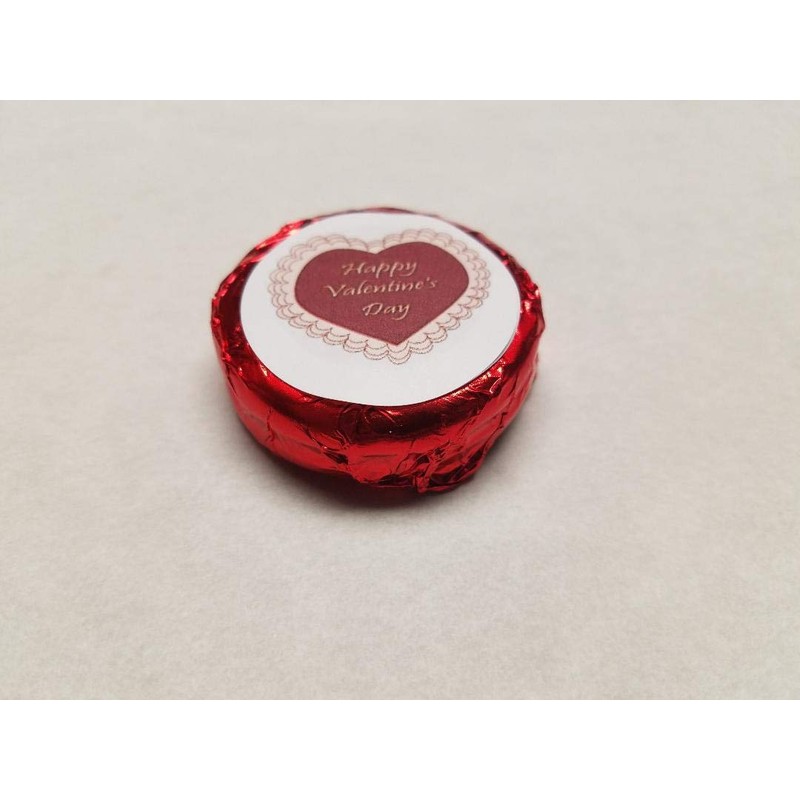 Valentine Gift Basket Supply Foil wrapped chocolate covered cookie Heart