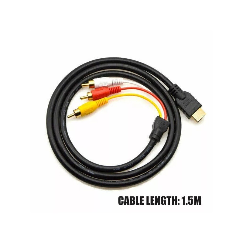 1080P HDMI Male To 3 RCA Video Audio AV Component