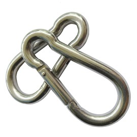 4PCS Spring Snap Hooks Carabiner, 304 Premium Stainless Steel 3.15 inch M8 Heavy Duty Carabiner Clips for Camping, Fishing, Hiking, Traveling, Backpack, Swing