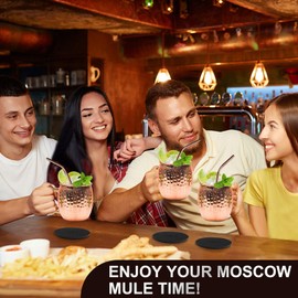 RYLIFEOGI Moscow Mule Cups Set of 4, 19 oz Copper Cups with Jigger Straws, Gift for Bar, Party, Home Party