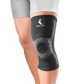 Mueller Premium Knit Support with Gel Pad, Supportive Knee Brace, Black, XX-Large