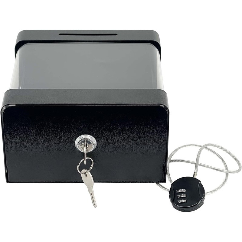 Steel Locking Tip Box - Heavy Duty Secure Tip Jar