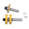 2Pcs Tongue Groove Router Bit T Shape 3 Teeth 1
